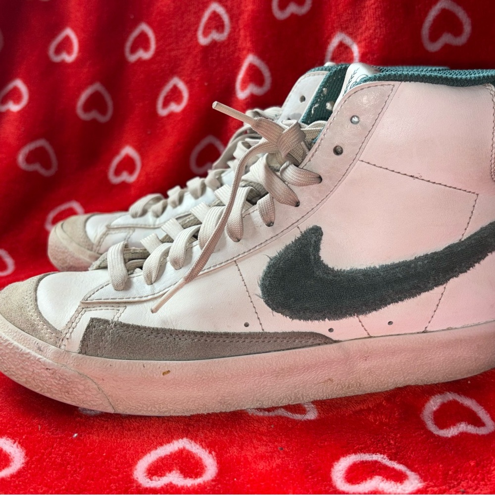 High-Top Sneakers with Black Swoosh
